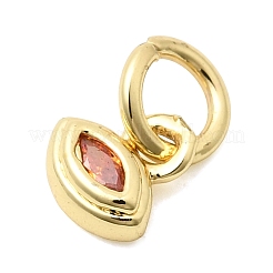 Brass Cubic Zirconia Charms&nbsp;KK-G554-02F-04