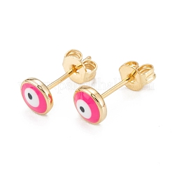 Brass Enamel Stud Earrings&nbsp;EJEW-D274-02M-02