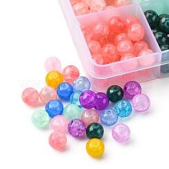 336Pcs 12 Colors Baking Paint Crackle Glass Bead Strands&nbsp;DGLA-YW0001-11