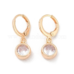 Brass Micro Pave Clear Cubic Zirconia Leverback Earrings&nbsp;EJEW-K300-05G