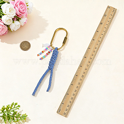 Braided Polyester Cord & Dyed Natural Shell Fish Rondelle Beaded Pendant Decorations&nbsp;HJEW-MA00049
