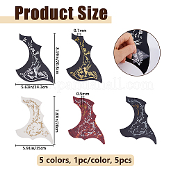 5Pcs 5 Styles Plastic Picture Stickers for Guitar Fingerboard Decoration&nbsp;AJEW-FH0007-46