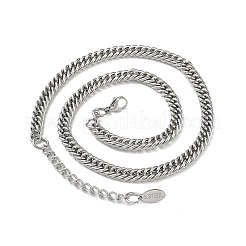 Non-Tarnish 304 Stainless Steel Cuban Link Chain Necklace&nbsp;NJEW-D045-04P