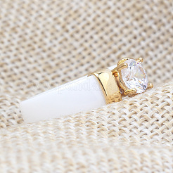 Flat Round Porcelain Finger Rings for Women Men&nbsp;FS-WG6D31E-01