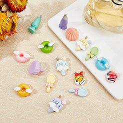 36 Pcs 6 Style Opaque Resin Cabochons&nbsp;CRES-SC0001-83
