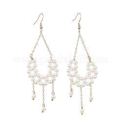 Shell Pearl Beads Dangle Earrings&nbsp;EJEW-JE07453