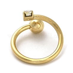 Round Ball 304 Stainless Steel Cuff Ring&nbsp;RJEW-C036-03E-G