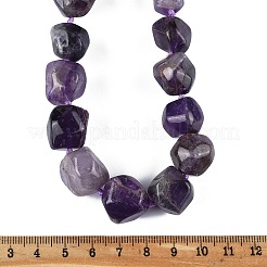 Natural Amethyst Nuggets Beaded Necklaces for Women Men&nbsp;NJEW-K388-01E