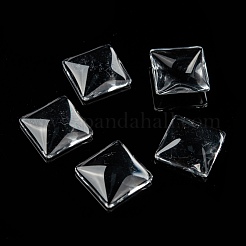 Transparent Glass Square Cabochons&nbsp;X-GGLA-S022-15mm
