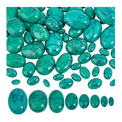 66Pcs 8 Styles Dyed Synthetic Turquoise Cabochons&nbsp;G-PH0002-67