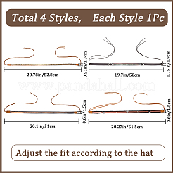 4Pcs 4 Styles Ethnic Style Imitation Leather Adjustable Hat Band&nbsp;AJEW-CP0007-19