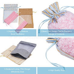 30Pcs 6 Colors Cotton & Organza & Burlap Packing Pouches Drawstring Bag&nbsp;ABAG-MB0001-09