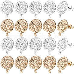 20Pcs Brass Stud Earring Findings&nbsp;KK-BBC0027-62