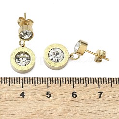 304 Stainless Steel Dangle Stud Earrings&nbsp;EJEW-D350-03G