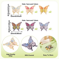 12Pcs 6 Styles Alloy Enamel Pendants&nbsp;FIND-TA0008-21