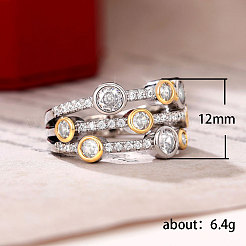 Brass Micro Pave Clear Cubic Zirconia Finger Rings&nbsp;WG13FF2-01