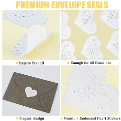 20 Sheets 2 Colors Heart & Rectangle Paper Self-Adhesive Embossed Stickers&nbsp;DIY-CP0010-59