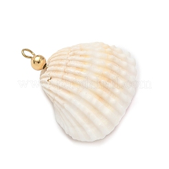 Natural Shell & Round Glass Pendants&nbsp;PALLOY-MZ00912-01