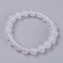 Natural Jade Beaded Stretch Bracelet&nbsp;BJEW-P213-M-8mm