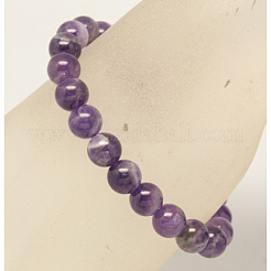 Buddha Style Amethyst Gemstone Beads Stretch Bracelets&nbsp;BJEW-Q625