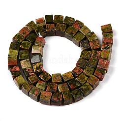 Natural Unakite Beads Strands&nbsp;X-G-T139-6x6-08A