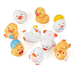 9Pcs 9 Styles Cartoon Cute Resin 3D Duck Figurines&nbsp;DJEW-TA0001-39