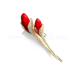 Flower Alloy Crystal Rhinestone Brooch&nbsp;PW-WG802A8-01