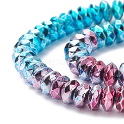 Rainbow Color Electroplate Non-magnetic Synthetic Hematite Beads Strands&nbsp;G-L489-F02