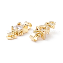 Brass Micro Pave Cubic Zirconia Pendants&nbsp;KK-D067-10G-01-RS