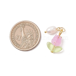 Handmade Lampwork with Natural Cultured Freshwater Pearl and Acrylic Pendants&nbsp;PALLOY-JF05049