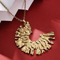 Exaggerated Semicircle 304 Stainless Steel Pendant Necklaces&nbsp;NJEW-M096-27G