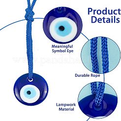 Handmade Evil Eye Lampwork Pendants&nbsp;GLAA-NB0001-22