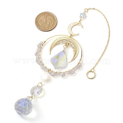 Moon Brass & 304 Stainless Steel Hanging Suncatchers&nbsp;HJEW-TA00154
