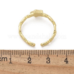 Brass Shell Cuff Rings for Women&nbsp;RJEW-C126-11G