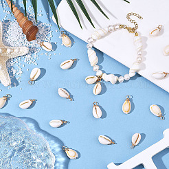 60Pcs Natural Cowrie Shell Dyed Pendants&nbsp;FIND-SC0020-75