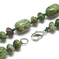 Natural Ruby in Zoisite Beaded Necklaces&nbsp;NJEW-S390-21