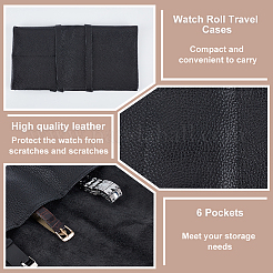 Leather Watch Roll Travel Cases&nbsp;CON-WH0089-69