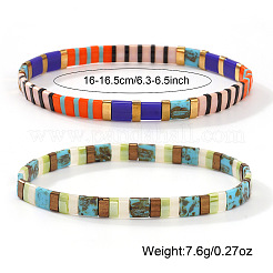 2Pcs Bohemian Glass Seed Beads Stretch Bracelets for Women&nbsp;RZ0109-1