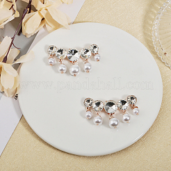 2Pcs Plasic Imitation Pearl & Rhinestone Shoe Decorations&nbsp;FIND-FG0002-55LG