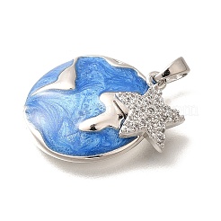 Brass Micro Pave Clear Cubic Zirconia Pendents&nbsp;KK-R212-13G-02