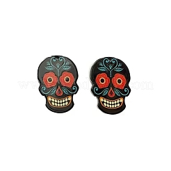 Printed 201 Stainless Steel Sugar Skull Pendants&nbsp;STAS-E174-01P-05