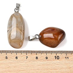 Natural Banded Agate Tumbled Stone Pendants&nbsp;GG-K002-06D