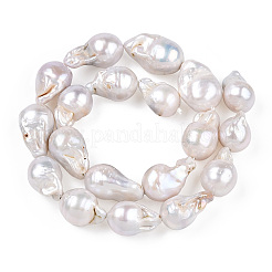 Natural Baroque Pearl Keshi Pearl Beads Strands&nbsp;PEAR-S019-02C