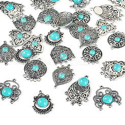 27Pcs 9 Styles Alloy & Synthetic Turquoise Chandelier Component Links&nbsp;FIND-TA0010-42A