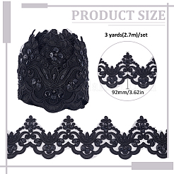 3 Yards Polyester Embroider Flower Lace Trim&nbsp;OCOR-MA0001-47A