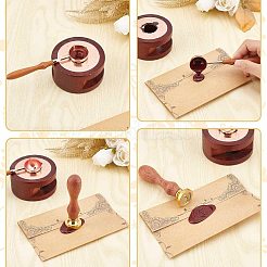 Brass Wax Seal Stamps with Wood Handle&nbsp;AJEW-WH0412-0413