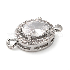Brass Pave Clear Cubic Zirconia Connector Charms&nbsp;KK-G503-31P