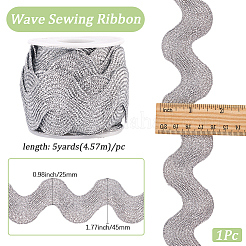 5 Yards Polyester Metallic Wavy Fringe Trim Ribbon&nbsp;OCOR-GF0004-56