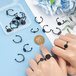 20Pcs 4 Size  304 Stainless Steel Open Cuff Ring Components&nbsp;RJEW-UN0002-61