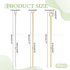 300Pcs 3 Styles Brass Flat Head Pins&nbsp;KK-ME0002-86